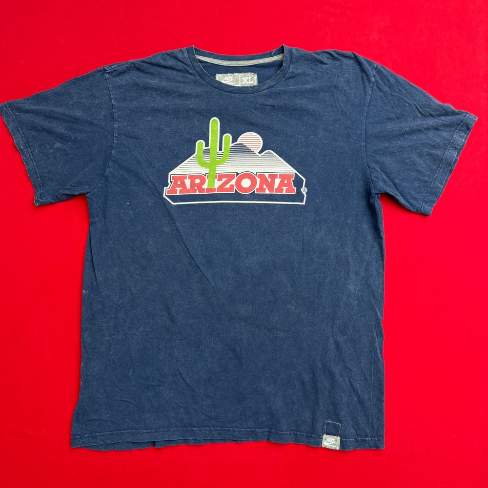 Nike Arizona Cactus Graphic T-Shirt Mens XL Blue Short Sleeve Sportswear Tee